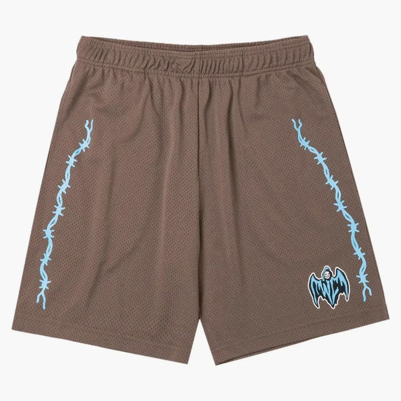 Warren Lotas Bat Reaper Mesh Shorts Brown