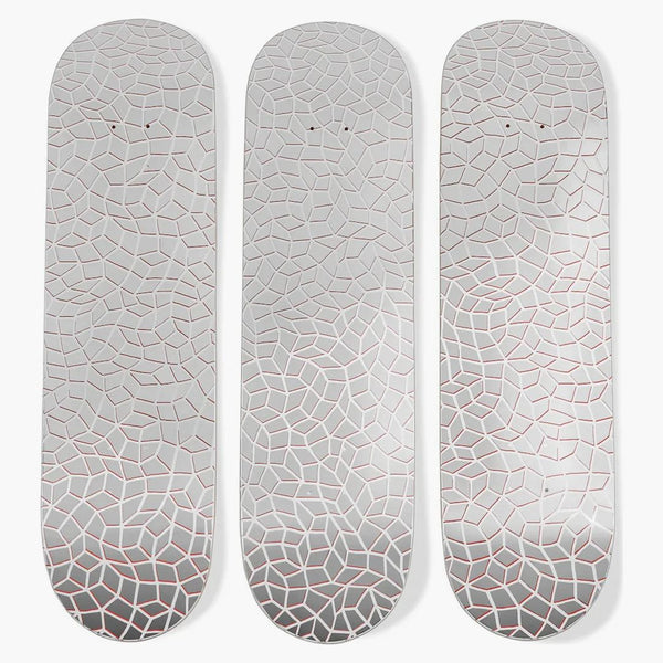 Yayoi Kusama Infinity Nets Triptych Skateboard Deck Set Silver