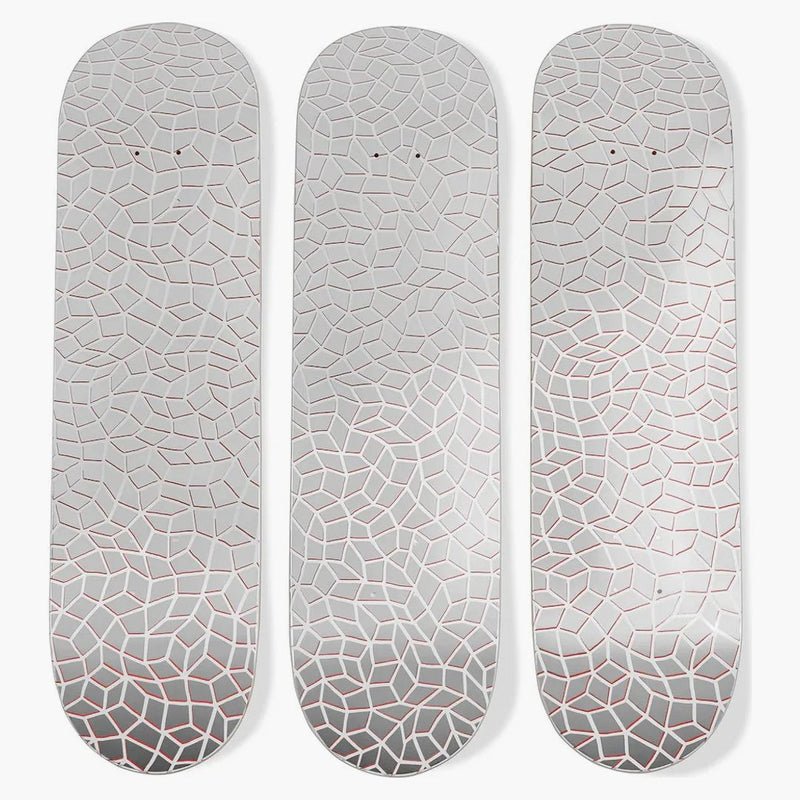 Yayoi Kusama Infinity Nets Triptych Skateboard Deck Set Silver