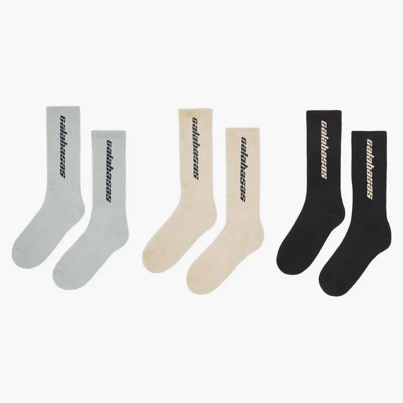 Yeezy Calabasas Socks (3 Pack) Core/glacier/sand