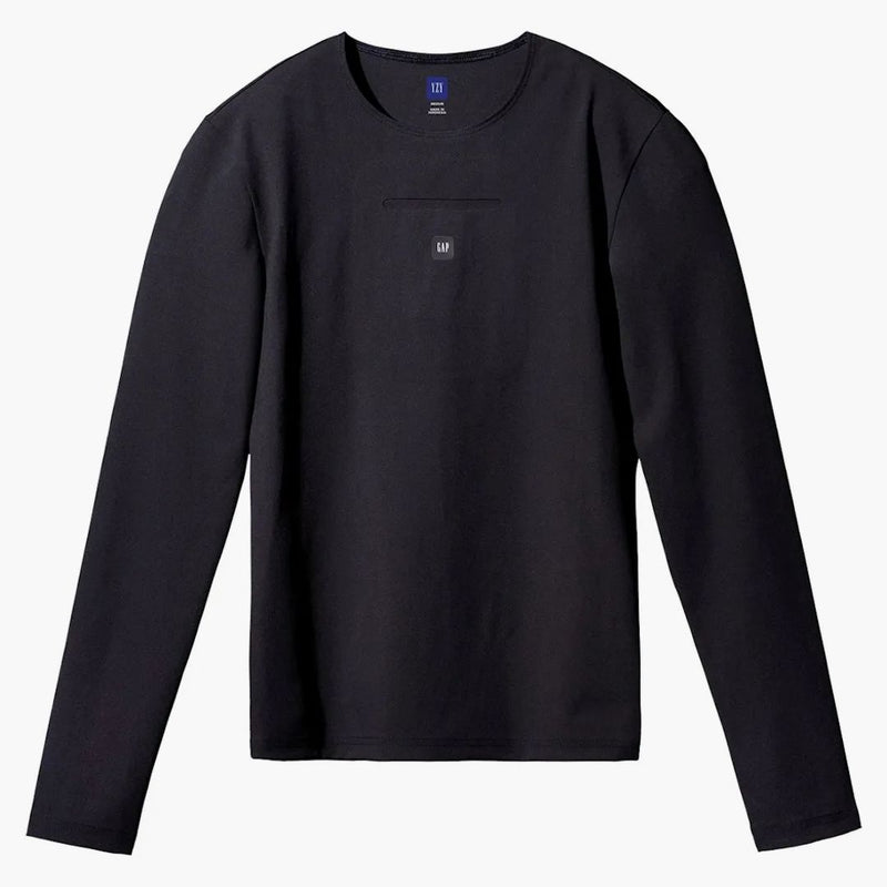 Yeezy Gap maschile manica lunga seconda pelle nera