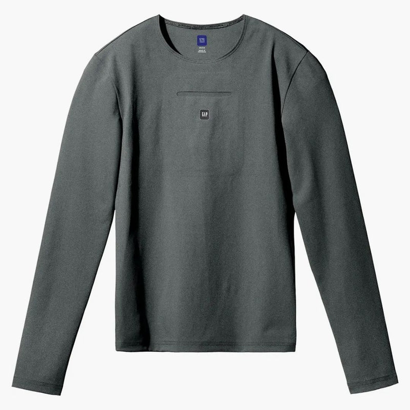 Yeezy Gap maschile manica lunga seconda pelle verde scuro