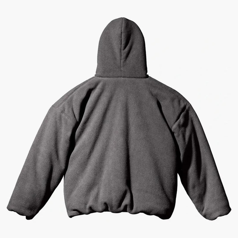 Yeezy gap polar fleece vadderad hoodie mörkgrå