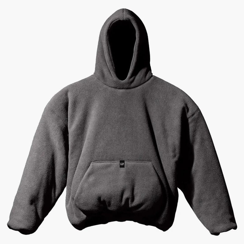 Yeezy gap polar fleece vadderad hoodie mörkgrå