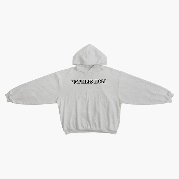 Yeezy Gosha Black Dogs Hoodie Heather Grey