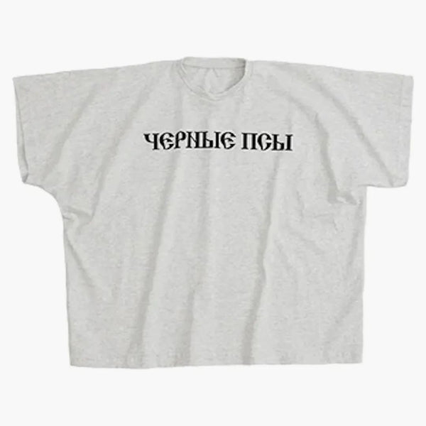 Yeezy Gosha Black Dogs T-shirt Heather Grey