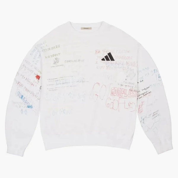 Yeezy Scribble Hand Drawn Crewneck Arctic