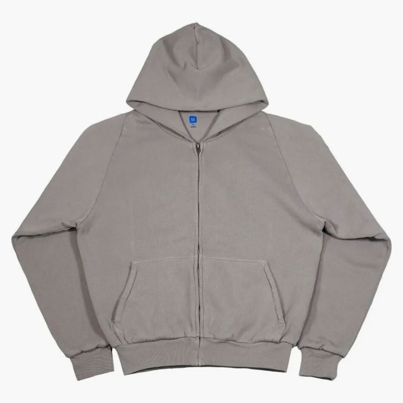 Yeezy x Gap Nieprawidłowy zębaty bluz z bluzy z bluzy z kapturem jasnoszary