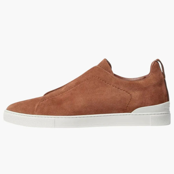 Zegna semišový trojitý steh tabák