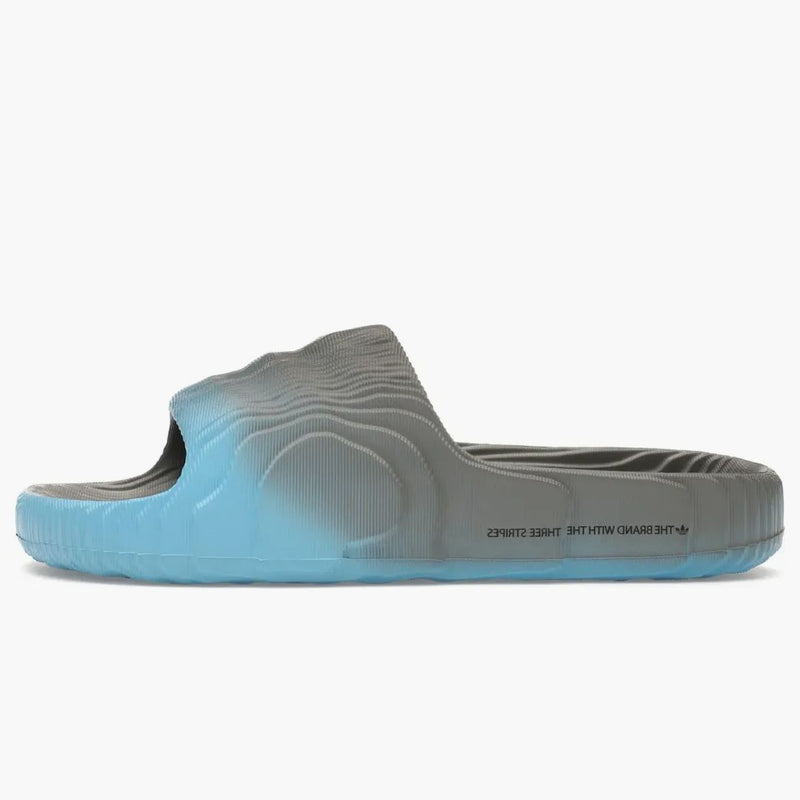 Adidas Adilette 22 Slides Gray Semi Blue Burst Mel Core Black