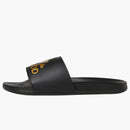 Adidas Adilette Comfort Slides Core Black Gold Metallic