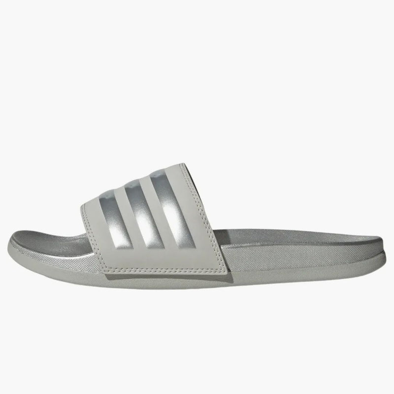 Adidas Adilette Comfort Slides Grey Silver Metallic