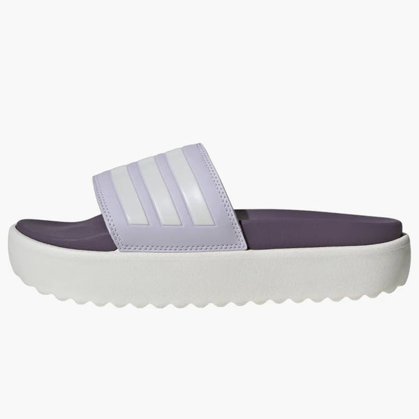 Adidas Adilette Platform Slides Silver Dawn Zero Metalic Shadow Violet (women's)