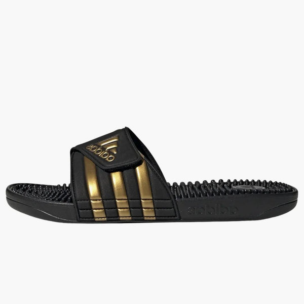 Adidas Adissage Slides Core Black Gold Metallic