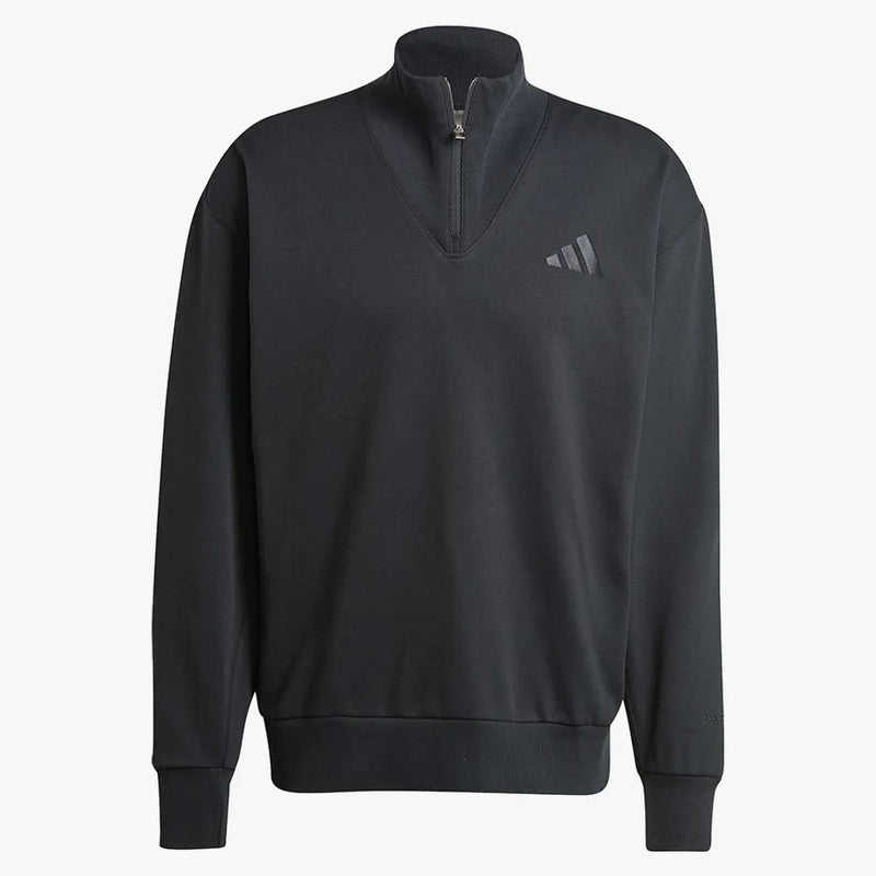 Adidas All SZN Fleece Quarter-Zip posádka černá