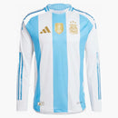 Adidas Argentina 24 Long Sleeve Home Authentic Jersey White/blue Burst