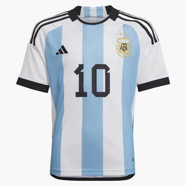 Adidas Argentina Boys '2022-23 Messi Home Jersey White/Light Blue