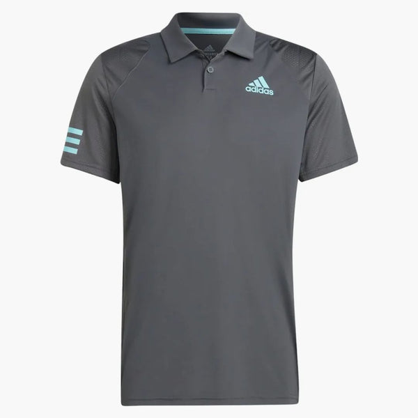 Adidas Club 3-Stripes Polo Shirt Grey Six/Pulse Aqua