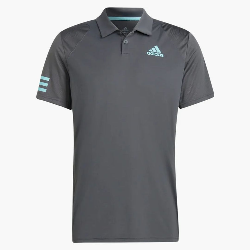 Adidas Club 3-Stripes Polo Shirt Grey Six/Pulse Aqua