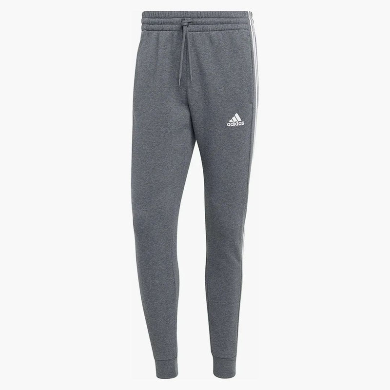 Adidas Essentials Fleece 3-Stripes Tapered Cuff Pants Dark Gray Heather