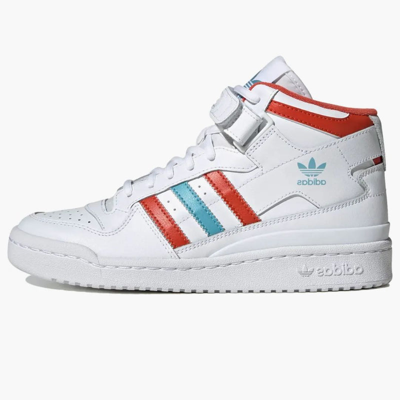 Adidas Forum Mid White Preloved Red Blue (women's)
