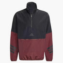 Adidas Future Icons 3-Stripes Woven Half-Zip Sweatshirt Aurora Ruby/Brown