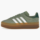 Adidas Gazelle Bold Silver Green Gum (womens)