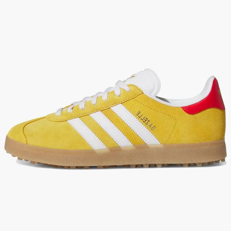 Adidas Gazelle Spikeless Golf Bold Gold White Better Scarlet