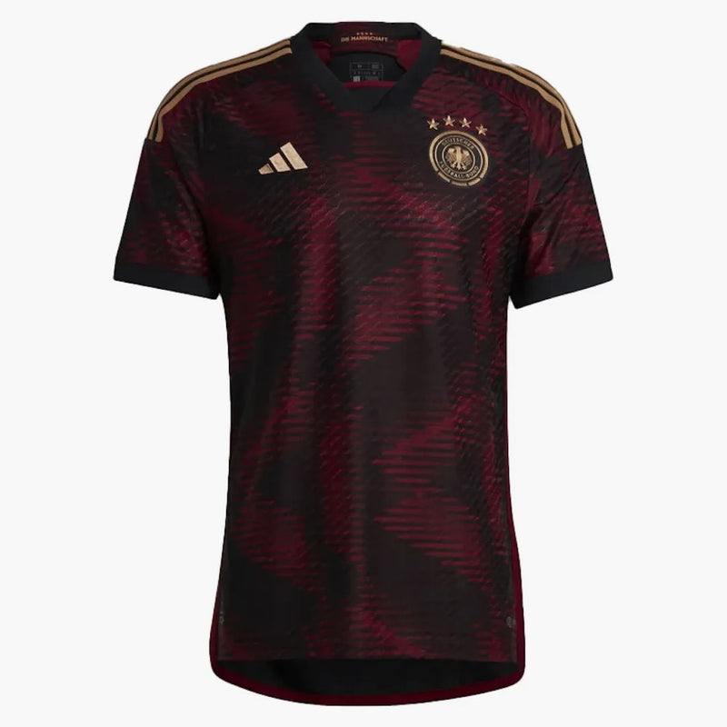 Adidas Německo 22 Away Authentic Jersey Black/Team Coll Burgundsko