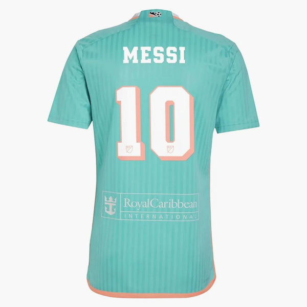 Adidas Inter Miami CF Lionel Messi 2024 Archiv Replica Player Jersey Aqua