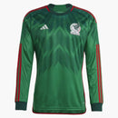 Adidas Mexico 22 Long Sleeve Home Jersey Vivid Green/collegiate Green