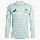 Adidas Mexico 24 Long Sleeve Away Authentic Jersey Linen Green