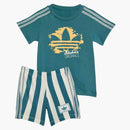Adidas Originals Toddler Summer Glow Tee And Short Set Tech Green/wonder White