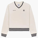 Adidas Originals X Sporty & Rich V-Neck Sweatshirt Cream/Navy