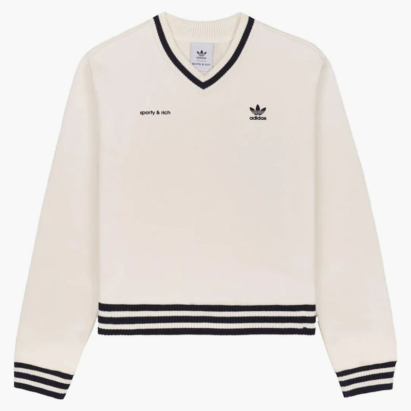 Adidas Originals X Sporty & Rich V-neck Sweatshirt Cream/navy