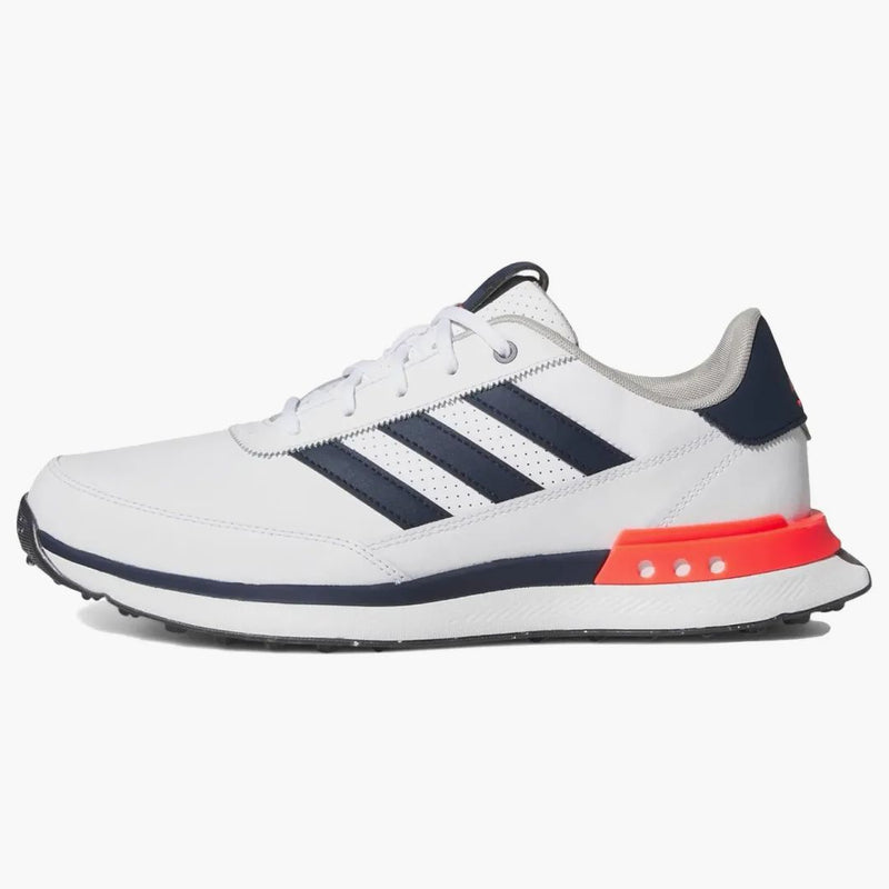 Adidas S2g 24 Leather Spikeless Golf Cloud White Collegiate Navy Lucid Red