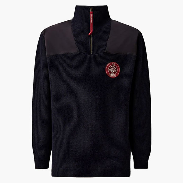 Adidas spzl x C.P. Společnost Lambswool Grs Half Zip mikina Total Eclipse/Blue