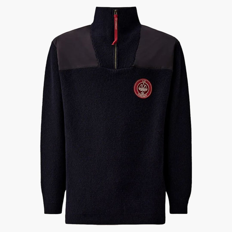 Adidas spzl x C.P. Společnost Lambswool Grs Half Zip mikina Total Eclipse/Blue