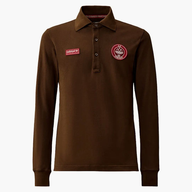Adidas spzl x C.P. Společnost Solid Piquet Longsleeve Polo Carafe Brown