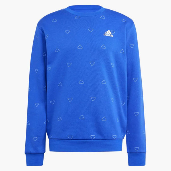Adidas Stagionale Essentials Monogram Graphic Crew Selda semi lucida blu