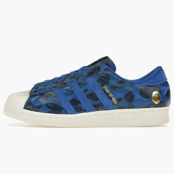 Adidas Superstar 80s Undefeated Bape Blue Camo