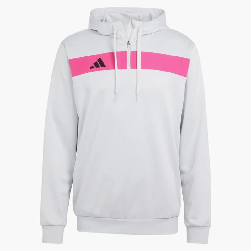 Adidas Tiro 25 Essentials Sudore con cappuccio di sudore chiaro grigio/reale magenta