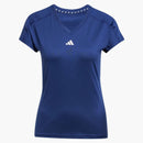 Adidas Women's Aeroready Train Essentials Minimal Branding V-Neck T-shirt Dark Blue/White