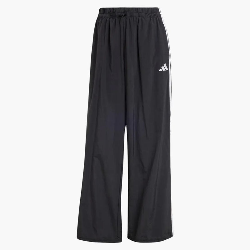 Adidas Women's Essentials Essentials a 3 strisce stile di vita intrecciato per paracadute Bottoms Blacks Black/White