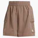 Adidas Women's Essentials Woven High-Waist cargo shorts trace brown