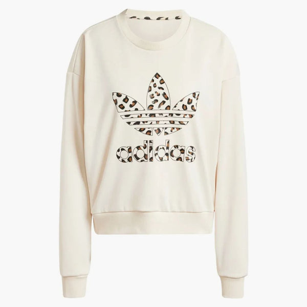 Mikina pro dámské leopard adidas Wonder White