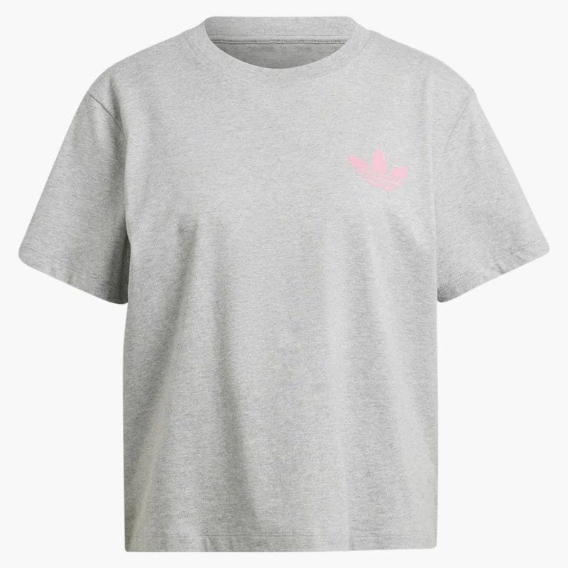 Adidas Dámské vícenásobné logo tričko Střední šedá vřes
