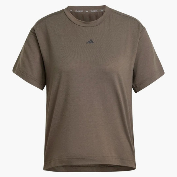 Adidas Women's Power Back-cutout 3-stripes T-shirt Shadow Olive