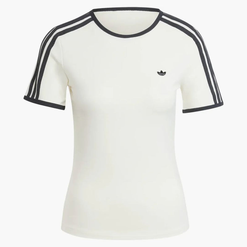 Adidas Dámské prémiové 3-pruhované tričko Cali z bílého
