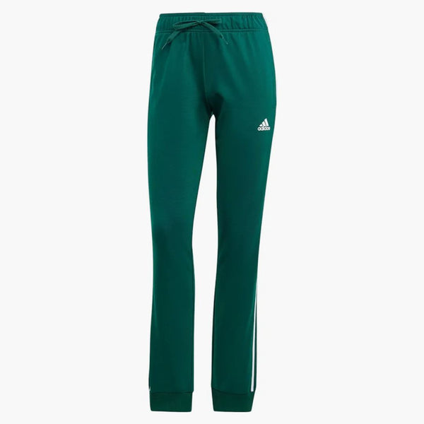 Adidas Dámské prvotřídní prvotní esencials teplé štíhlé kousnutí 3-pruhované dráhy Tracksuit Bottoms Collegiate Green/White